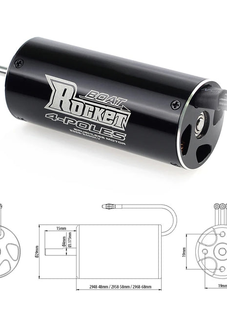 Rocket RC 2968 2958 2948 3400KV 3450KV 3800KV Brushless Boat Motor for