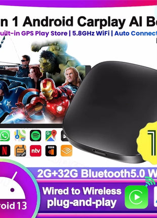 2025 CarPlay Smart Ai Box Android Wireless CarPlay Android Auto