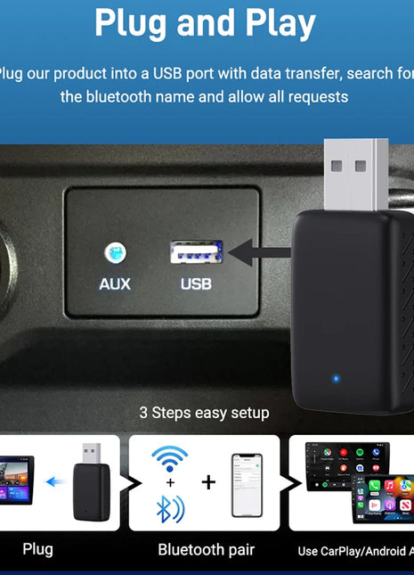 NEW Mini 2in1 Wireless Carplay Adapter And Android Auto Wireless