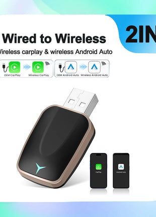 2 in 1 Smart Dongle AI Box Mini Adapter Wired to Wireless