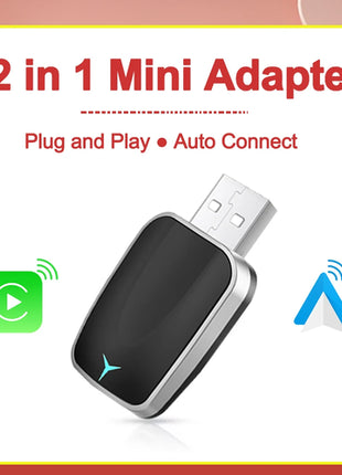 2 in 1 Smart Dongle AI Box Mini Adapter Wired to Wireless