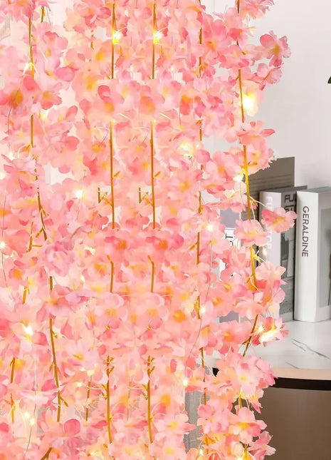 2M 20LEDs Cherry Blossom String Light Garland Artificial Flower Vines