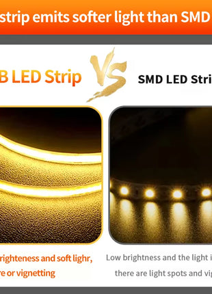 COB LED light bar warm white 5V USB, suitable for room TV wall mirror