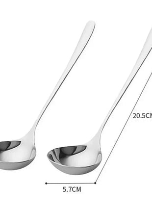 2/1Pcs Stainless Steel Spoon Thicken Long Handle Soup Spoons For Hot