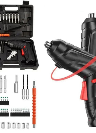 47-Piece Cordless Electric Screwdriver Kit with LED Light,