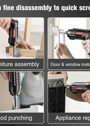 47-Piece Cordless Electric Screwdriver Kit with LED Light,