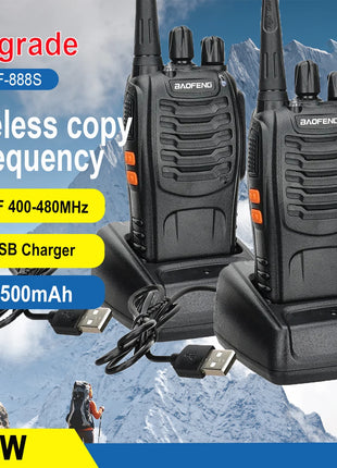 5W Baofeng BF-888S Walkie Talkie USB Plug Dual Band Portable Two Way
