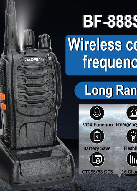 5W Baofeng BF-888S Walkie Talkie USB Plug Dual Band Portable Two Way