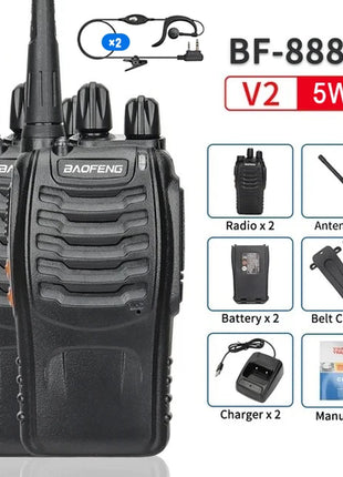 5W Baofeng BF-888S Walkie Talkie USB Plug Dual Band Portable Two Way