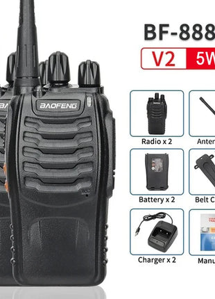 5W Baofeng BF-888S Walkie Talkie USB Plug Dual Band Portable Two Way
