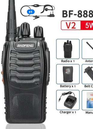 5W Baofeng BF-888S Walkie Talkie USB Plug Dual Band Portable Two Way
