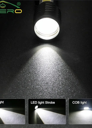 Zoom Mini USB Rechargeable Led Flashlight Portable Built Battery XP-G