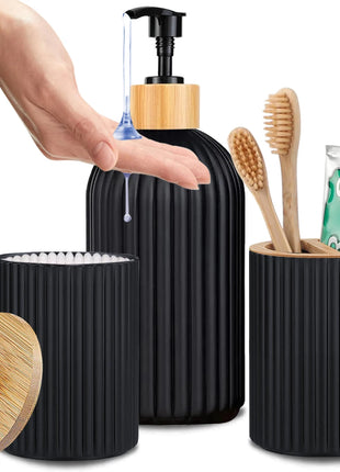Bathroom Countertop Container Hand Soap Dispenser Cotton Ball Storage