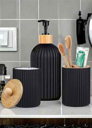 Bathroom Countertop Container Hand Soap Dispenser Cotton Ball Storage
