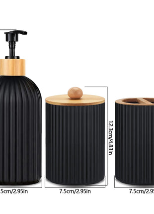 Bathroom Countertop Container Hand Soap Dispenser Cotton Ball Storage