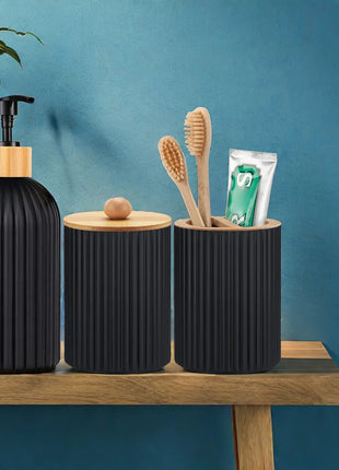 Bathroom Countertop Container Hand Soap Dispenser Cotton Ball Storage