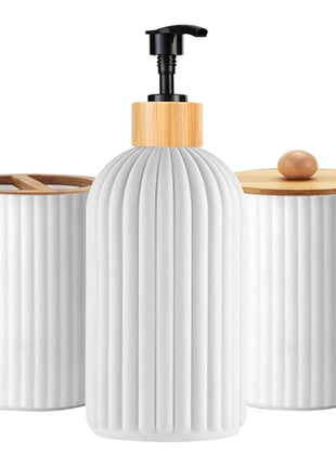 Bathroom Countertop Container Hand Soap Dispenser Cotton Ball Storage