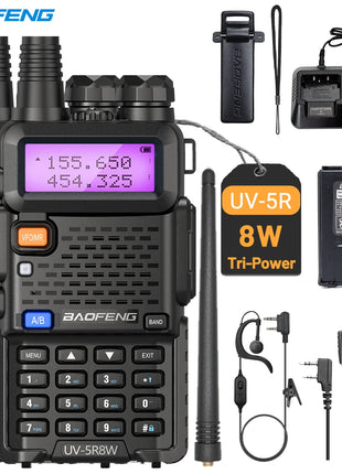 1/2X Baofeng UV-5R 8W Tri-Power Walkie Talkie High Power Dual Band