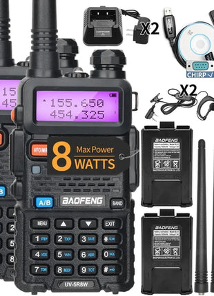 1/2X Baofeng UV-5R 8W Tri-Power Walkie Talkie High Power Dual Band