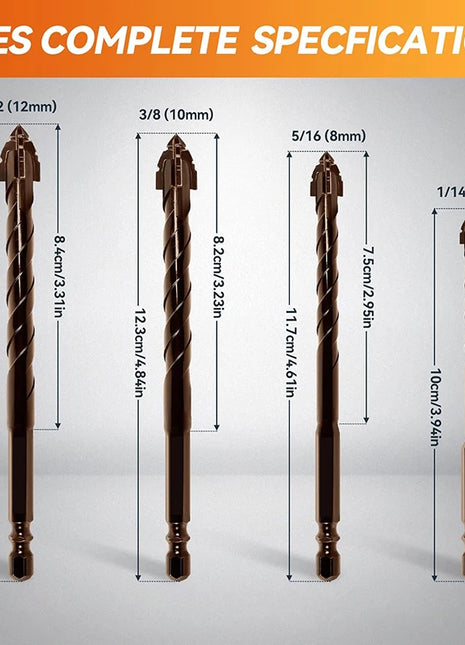 10/7PCS Serrated Drill Bits Set High Strength Special Serrated Twist