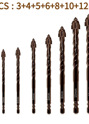 10/7PCS Serrated Drill Bits Set High Strength Special Serrated Twist