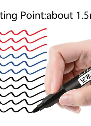 6 PCS Permanent Marker Pen Manga Drawing Markers Black Blue Red
