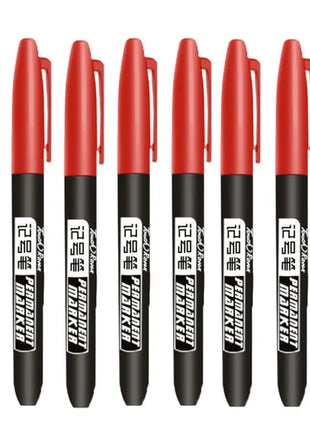6 PCS Permanent Marker Pen Manga Drawing Markers Black Blue Red