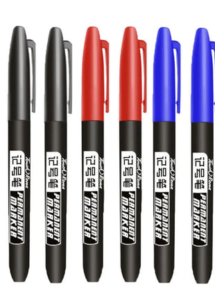 6 PCS Permanent Marker Pen Manga Drawing Markers Black Blue Red