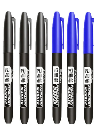6 PCS Permanent Marker Pen Manga Drawing Markers Black Blue Red