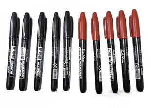 6 PCS Permanent Marker Pen Manga Drawing Markers Black Blue Red