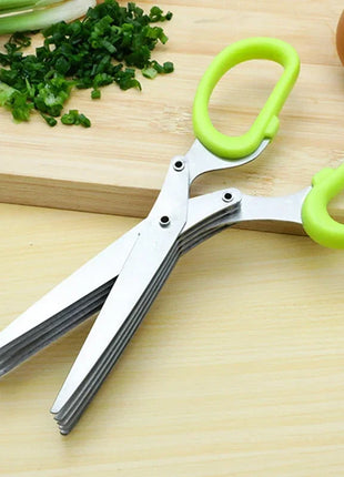 Muti-Layers Kitchen Scissors Stainless Steel Vegetable Cutter Scallion