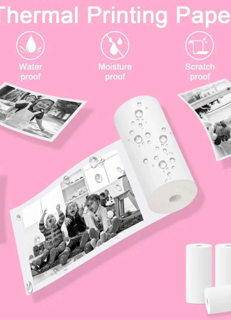 30 Rolls 57*25mm Thermal Paper White Sticker Camera Instant Print Kids