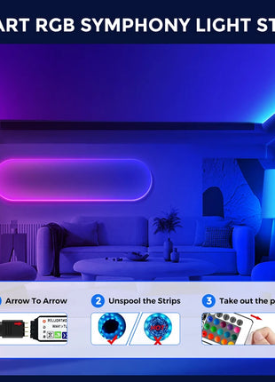 5M-30M 5V TV backlight Led strip light RGB with 44-key remote control