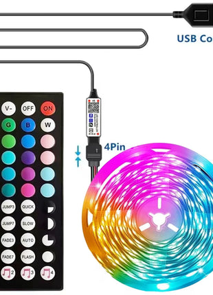 5M-30M 5V TV backlight Led strip light RGB with 44-key remote control