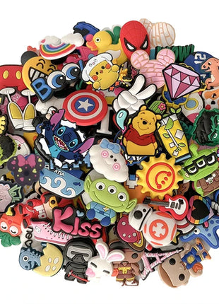 30pcs Random Pattern Shoe Charms Set For Clogs Bag Bubble Slides