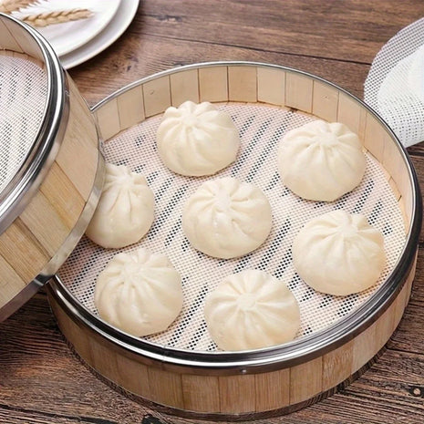 3pcs/set Reusable Silicone Non-Stick Steamer Liners, Round Steaming