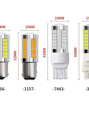 2X 1156 1157 P21/5W BAY15D 7440 7443 3157 33SMD Super Bright Brake