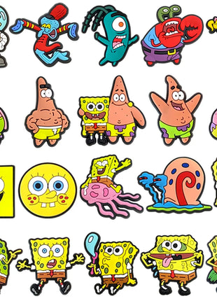 20pcs/set Shoe Charms DIY Spongebob Accessories For PVC Decorations