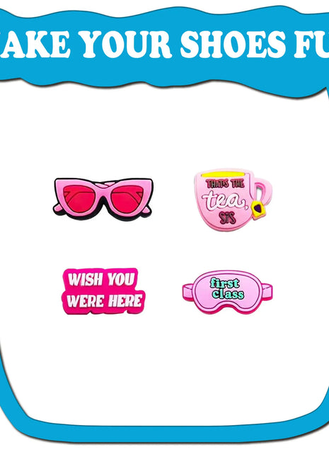 35Pcs Pink Series Shoe Charms For Clogs Shoe DIY Decoration Premium