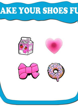 35Pcs Pink Series Shoe Charms For Clogs Shoe DIY Decoration Premium