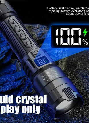 High Power 2000LM LED Flashlight Built-in Battery USB Rechargeable