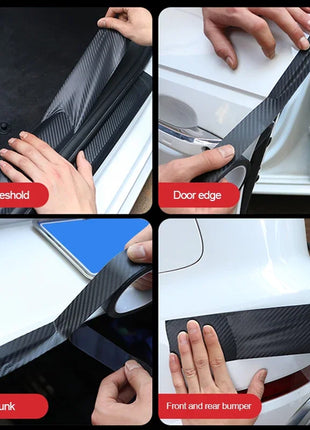 Carbon Fiber Sticker Car Door Sill Protector Film Auto Door Sill Edge