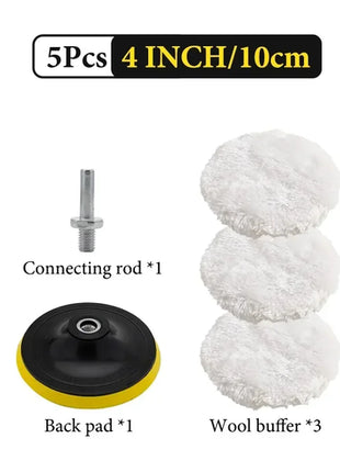 5PCS 3/4/5/inch Polishing Kit Polishing Pad Car Waxing Sponge Disk