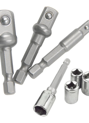 3PC Hexagonal Handle Natural Color Extension Rod 50mm Adapter 1/2
