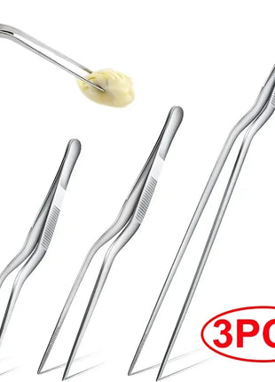 3/1Pcs Kitchen Tweezer Utensil BBQ Tweezer Food Clip Kitchen Bar Chief