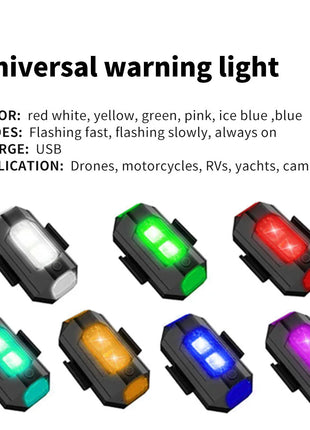 Motorcycle Light Drone Strobe Light 7 Color Mini USB LED
