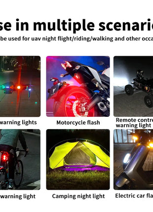 Motorcycle Light Drone Strobe Light 7 Color Mini USB LED