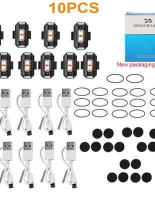 Motorcycle Light Drone Strobe Light 7 Color Mini USB LED