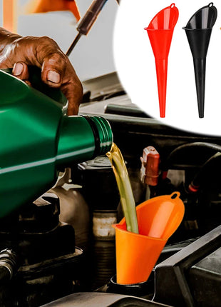 Car Long Stem Funnel Gasoline Engine Oil Fuel Filling Tool Motorcycle
