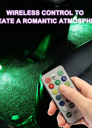 1Set Remote Control Car LED Interior Ambient Light - Colorful Adhesive
